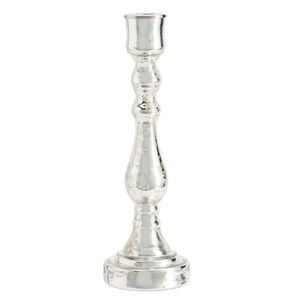 New Pottery Barn Antique Mercury Large Taper Holder, Silver, 12” #1